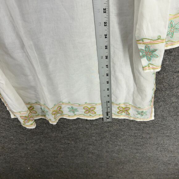 Tommy Bahama Dress Women M Medium White Floral Embroidered Shift Short Cotton - Picture 5 of 6